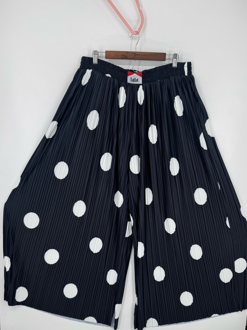 Dressed in Lala Total Knockout Pleated Polka Dot Wide Leg Pant Plus Size 2X NWT